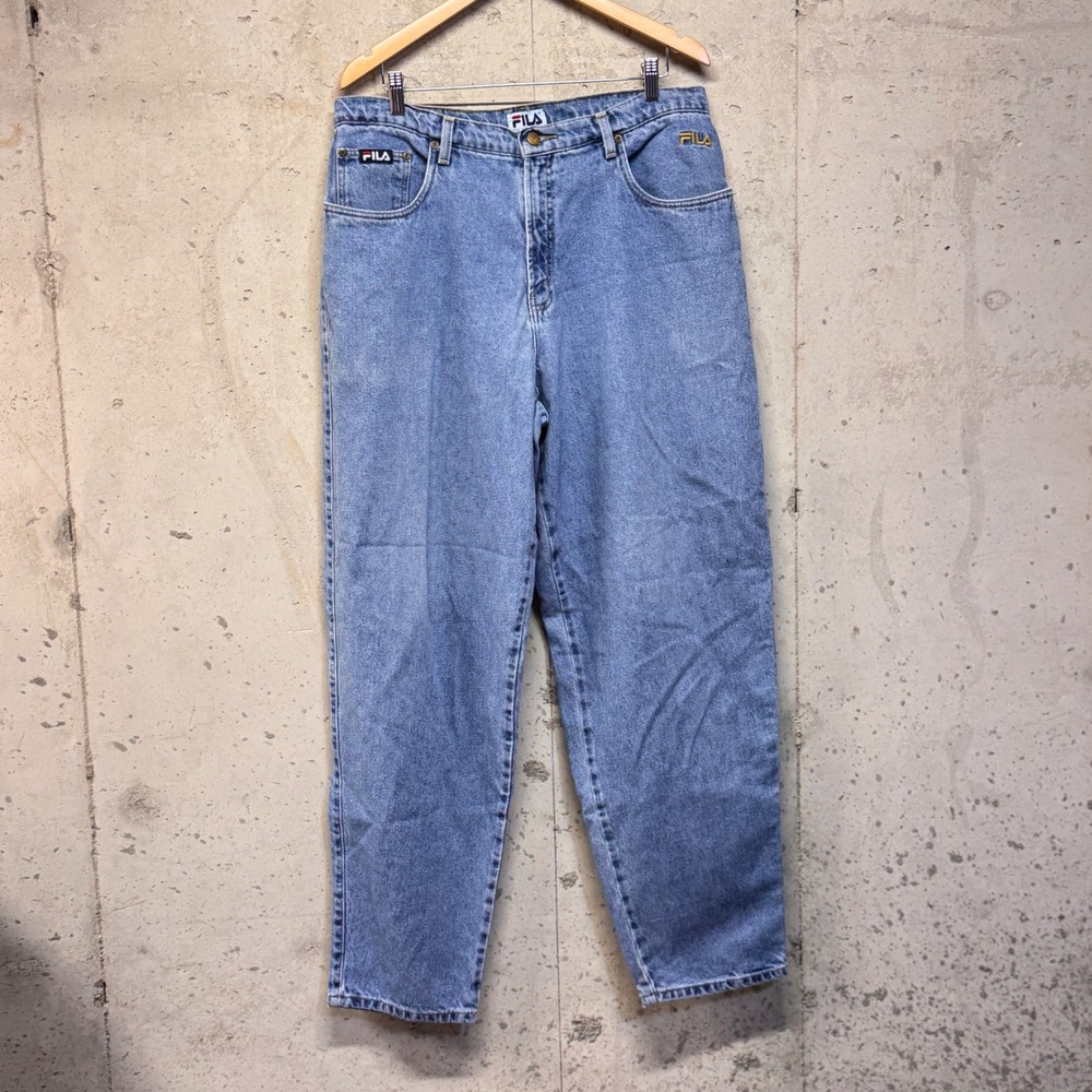 Fila Jeans Baggy‎ Skater Mens 38 Blue Light Wash Gorpcore 90s Y2K Streetwear